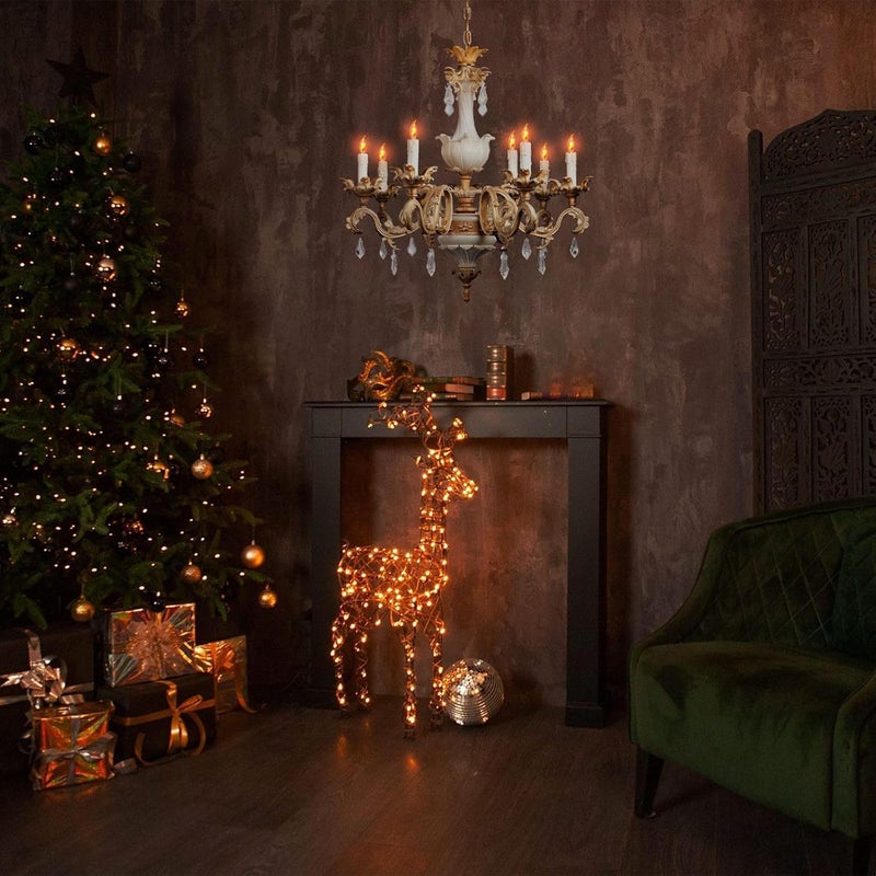 Hompavo Christmas Decorations, Upgraded Flame Light Bulbs, Compact E12 Chandelier Base Candle Flickering Fire Light Bulb for Halloween Party Porch Indoor & Outdoor Home Decor - 6 Pack - Image 2